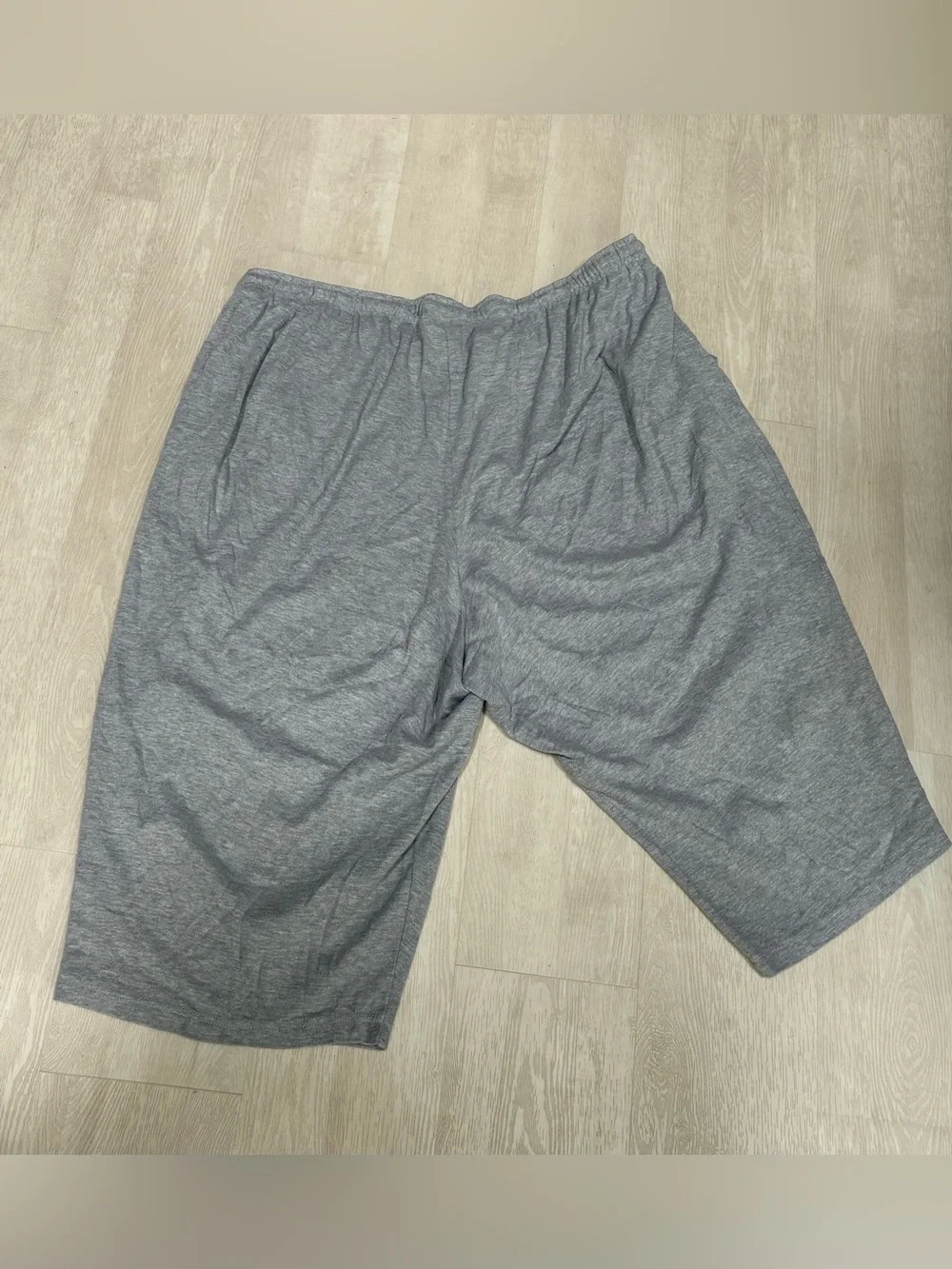 Woman Within  Gray  Knit Drawstring Athletic Shorts - Picture 4 of 6